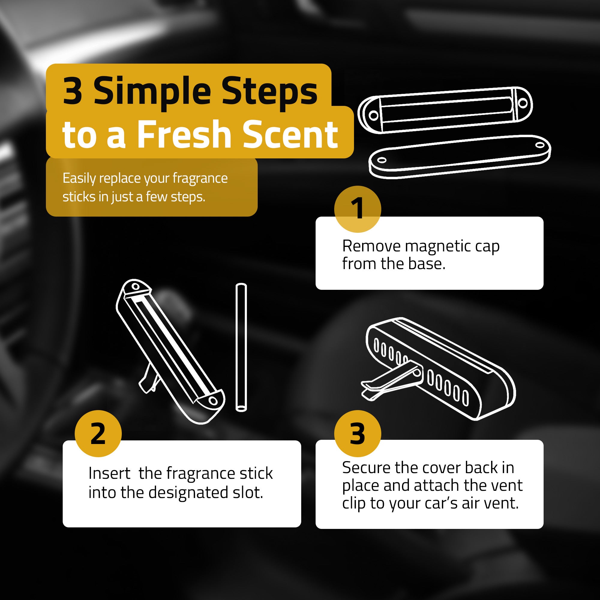 PROUD | Vent Clip Car Air Freshener (Box of 7 Scents)
