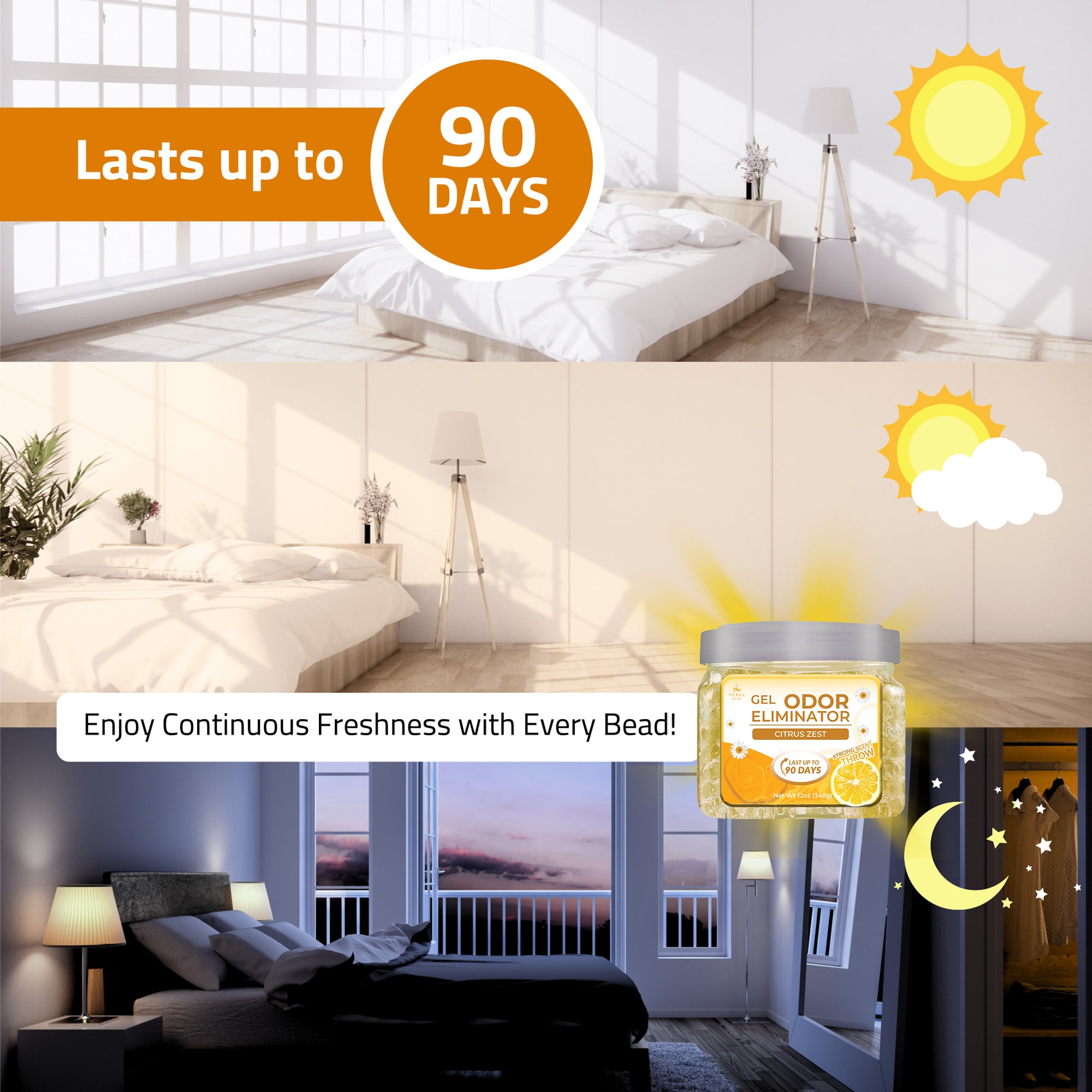 Gel Air Freshener Citrus Zest Pack of 2