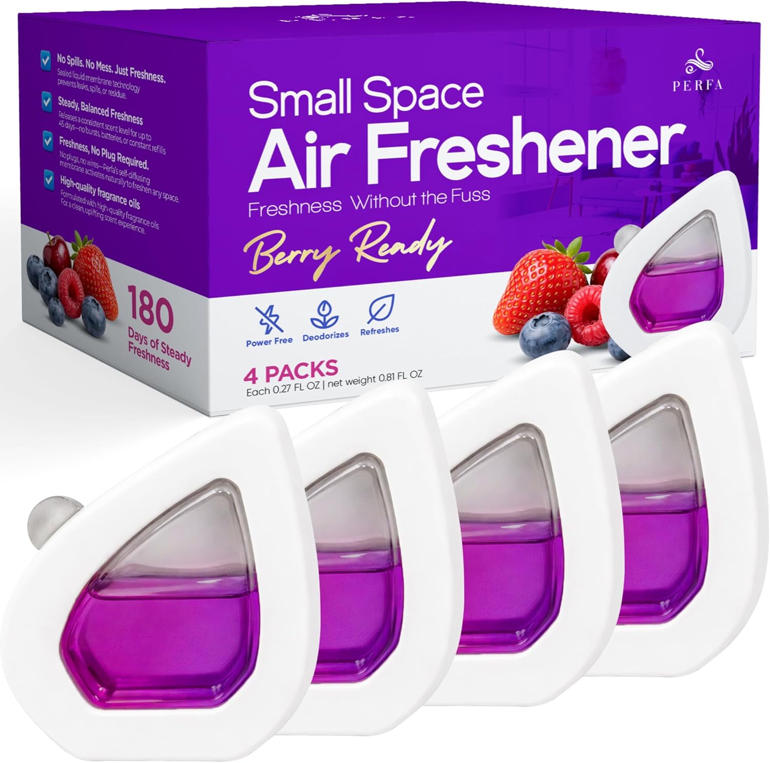 Small Spaces Air Freshener- Berry Scent(4 Pieces)