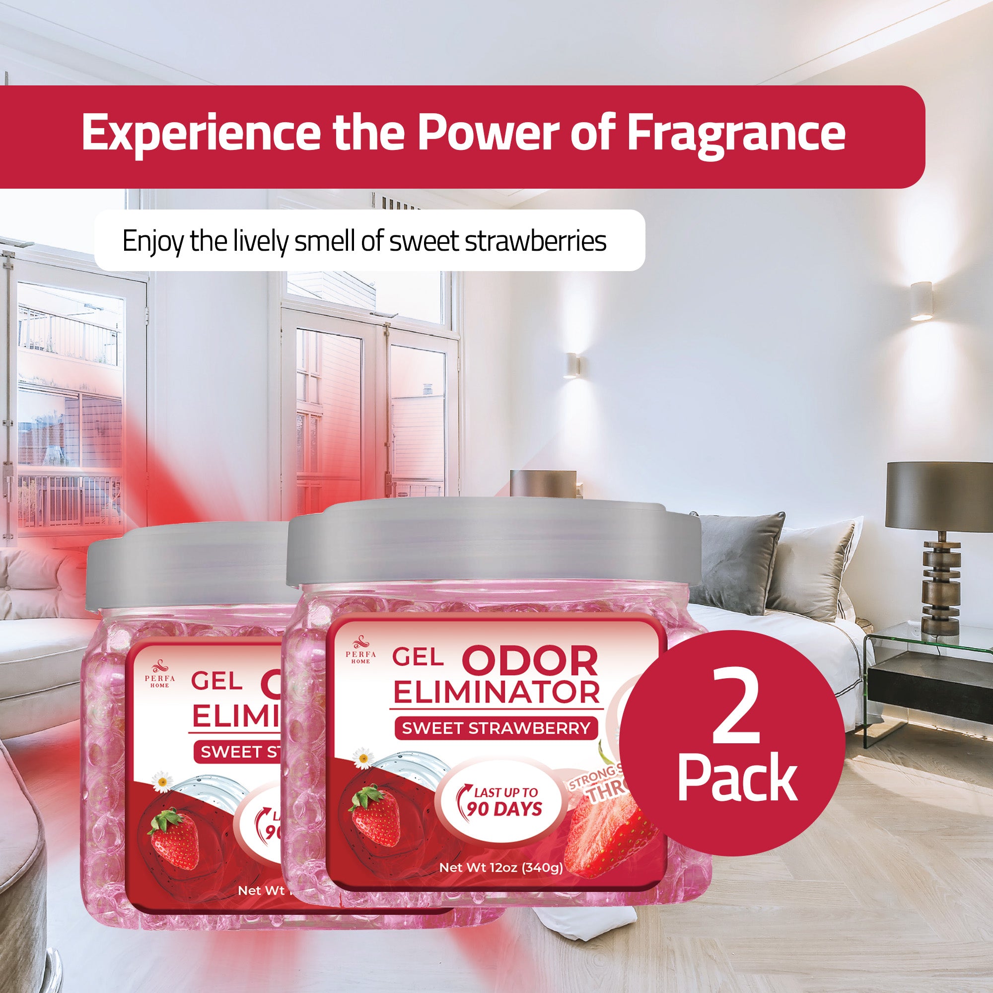 Gel Air Freshener Strawberry Pack of 2