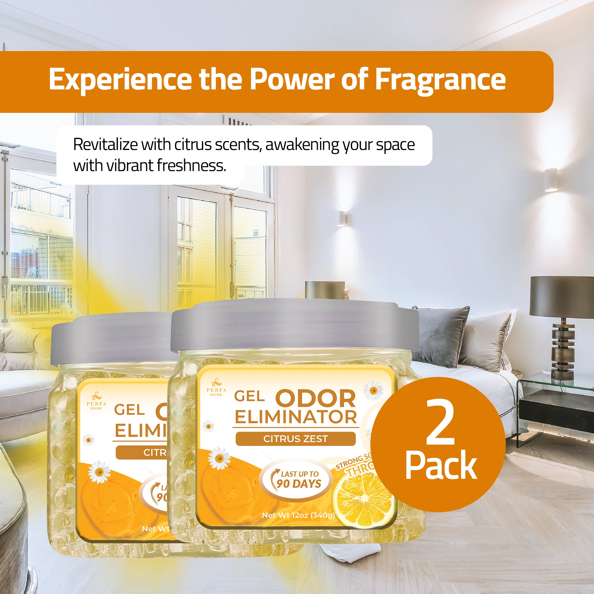 Gel Air Freshener Citrus Zest Pack of 2