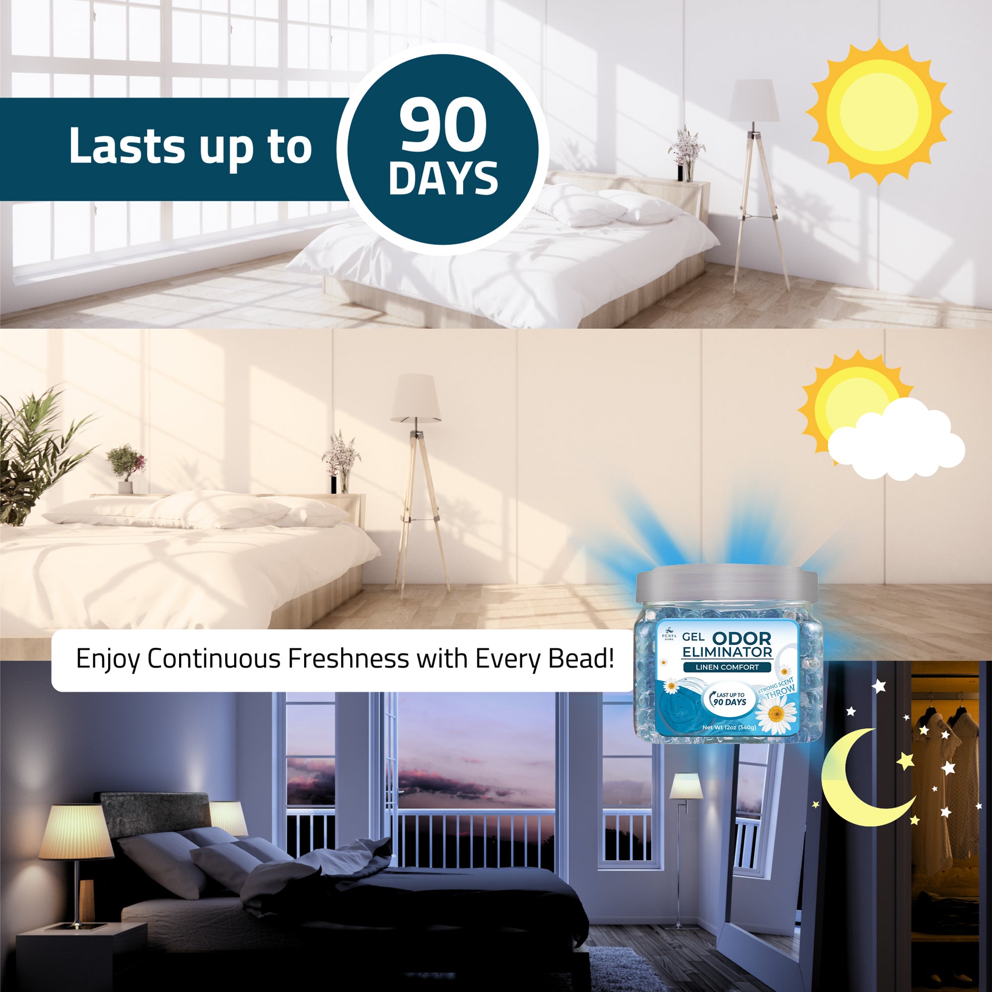 Gel Air Freshener Linen Comfort Pack of 2