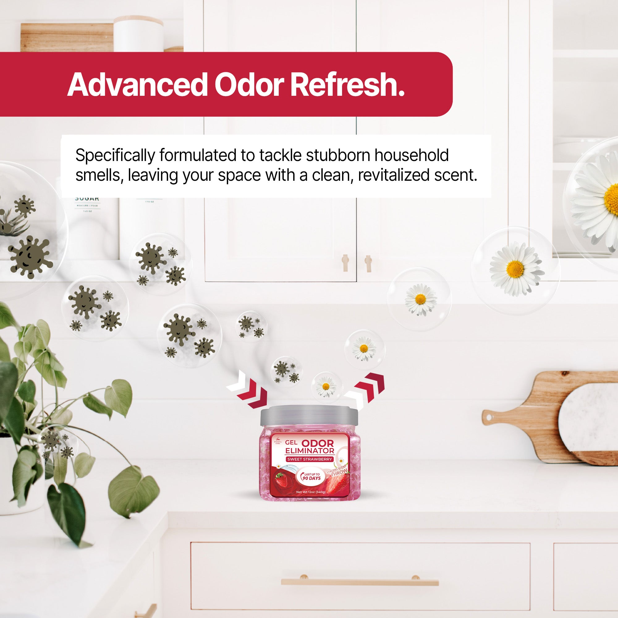Gel Air Freshener Strawberry Pack of 2